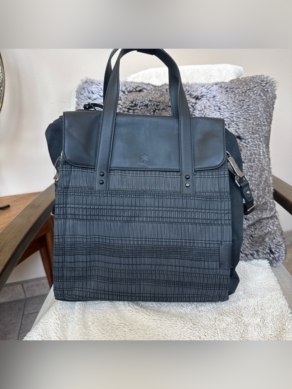 Skip Hop High line Black Gray Diaper Bag Backpack Tote